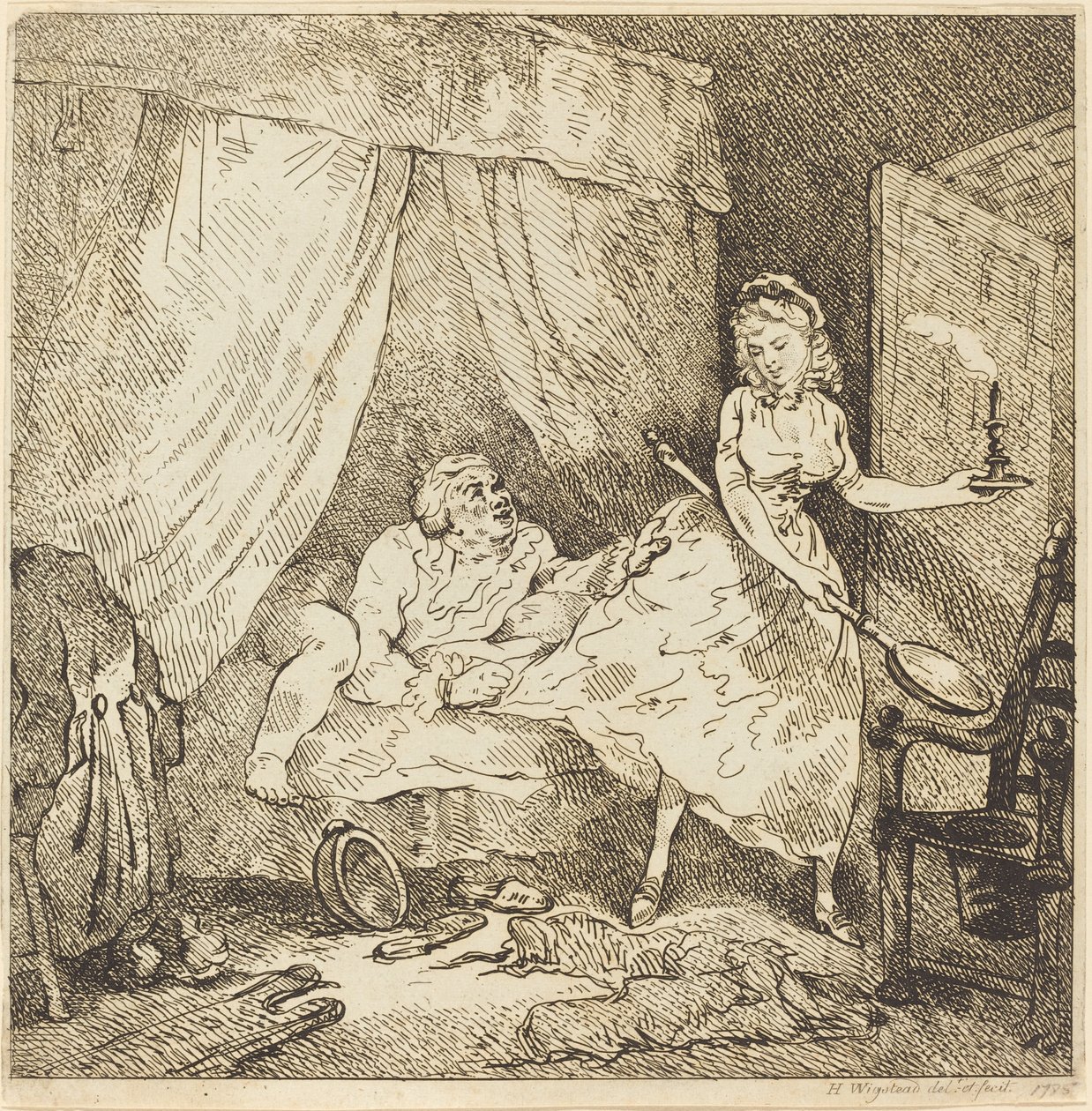 Bir Yatak Isıtıcı by Thomas Rowlandson
