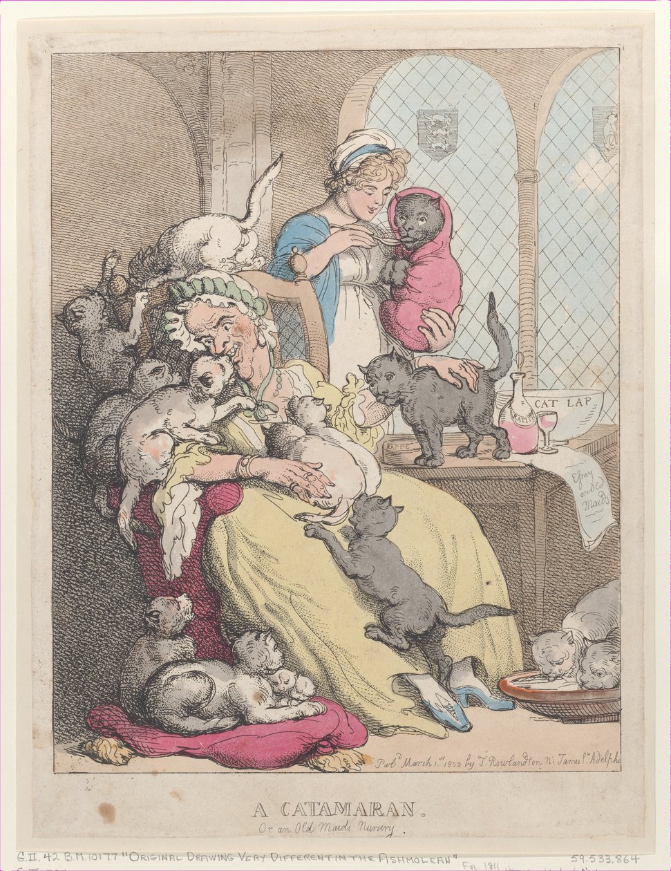 Bir Katamaran veya Yaşlı Bakire Kreşi, 1 Mart 1803., 1 Mart 1803. by Thomas Rowlandson