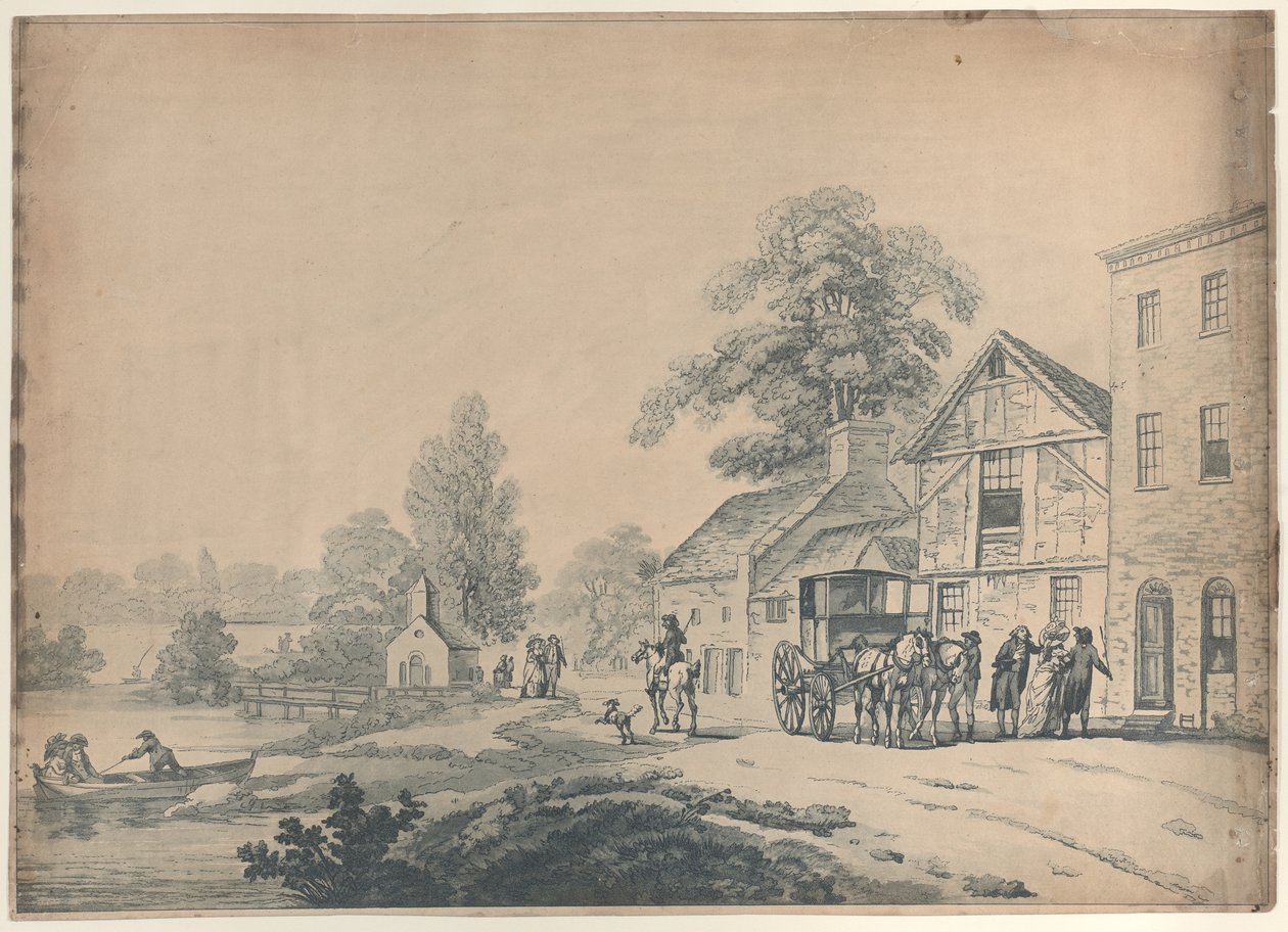 Bir Han Dışında Bir Antrenör, 1785-90., 1785-90. by Thomas Rowlandson