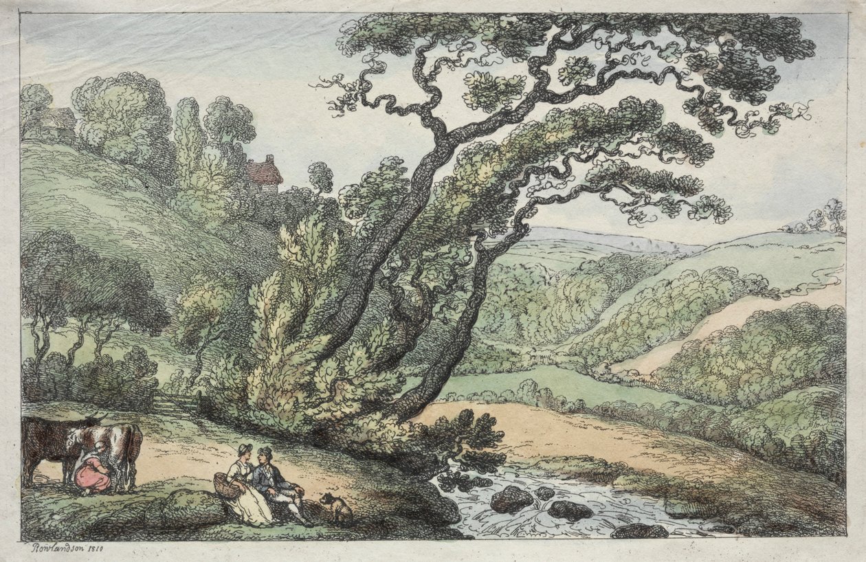 Bir Cornish Görünümü, 1810. by Thomas Rowlandson
