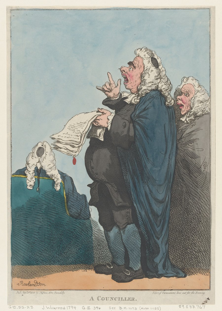 Bir Meclis Üyesi [sic], 1 Ocak 1801., 1 Ocak 1801. by Thomas Rowlandson