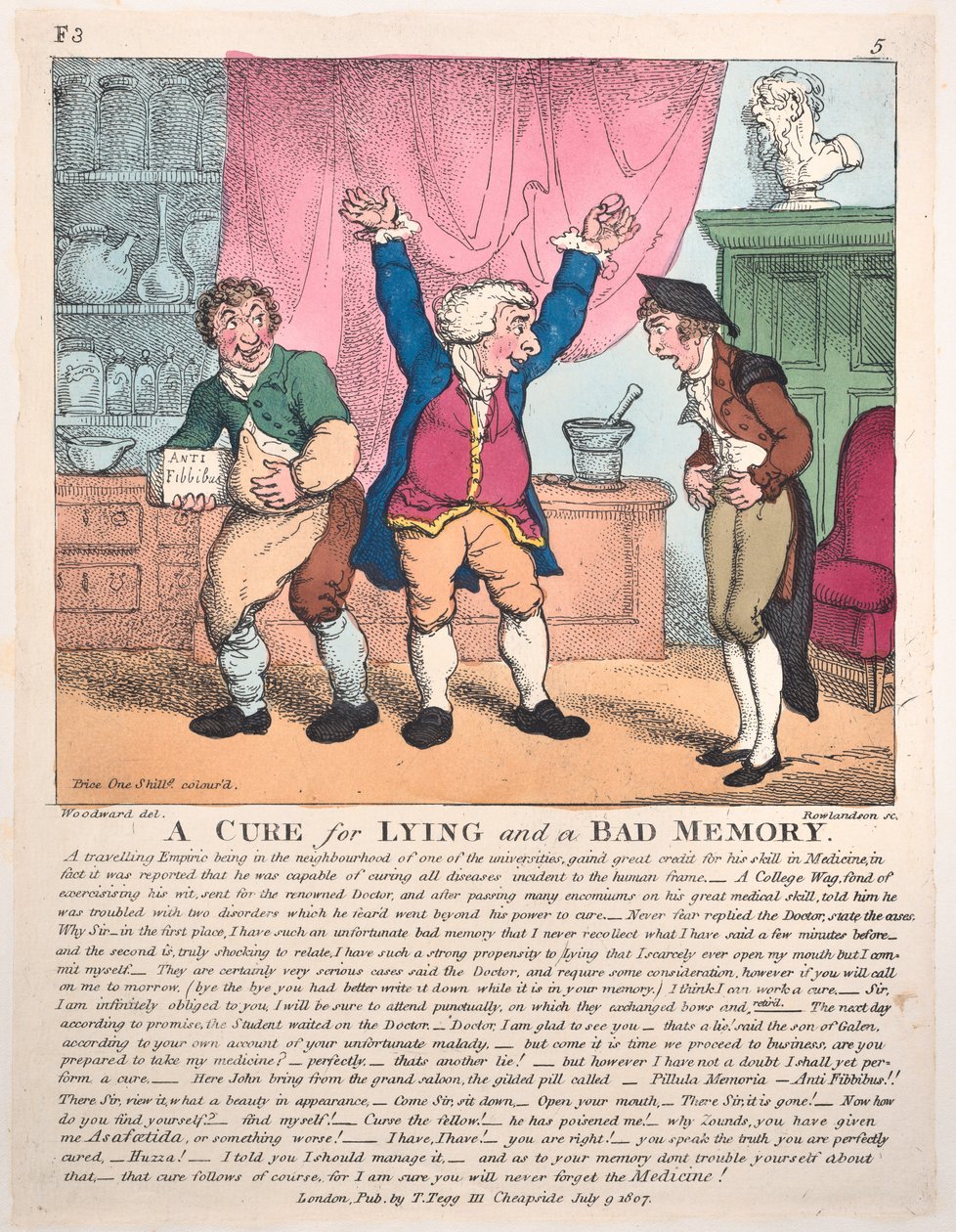 Yalanın Tedavisi ve Kötü Bir Hafıza, 9 Temmuz 1807., 9 Temmuz 1807. by Thomas Rowlandson