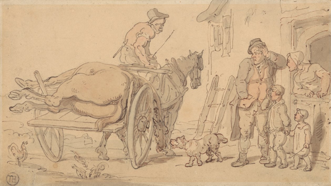 Knacker's Cart'taki Ölü At by Thomas Rowlandson