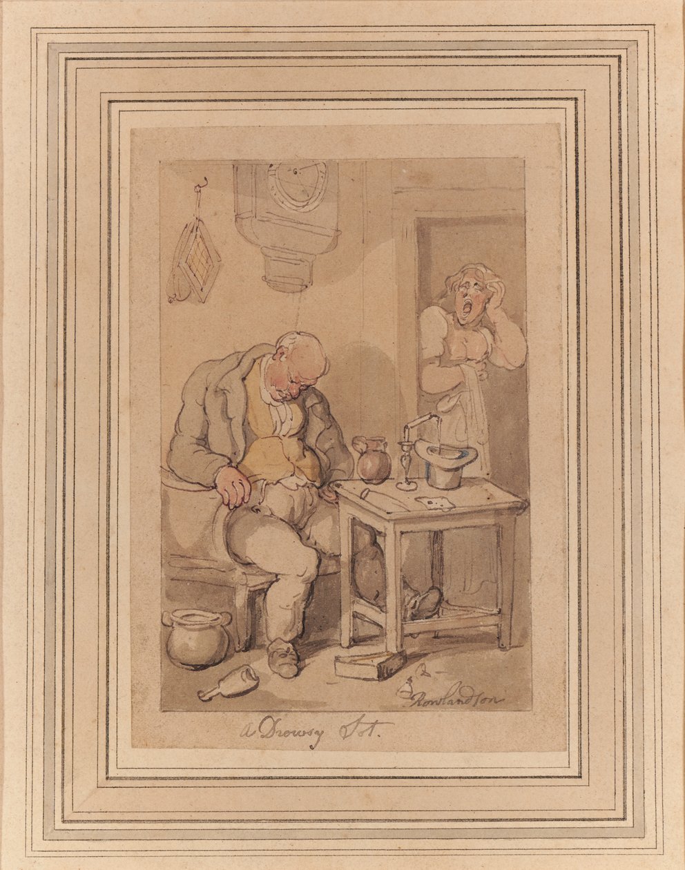Uykulu Bir Sot by Thomas Rowlandson