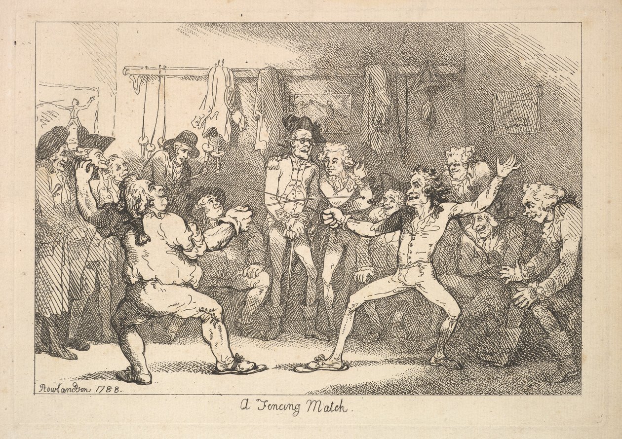 Bir Eskrim Maçı, 1788. by Thomas Rowlandson