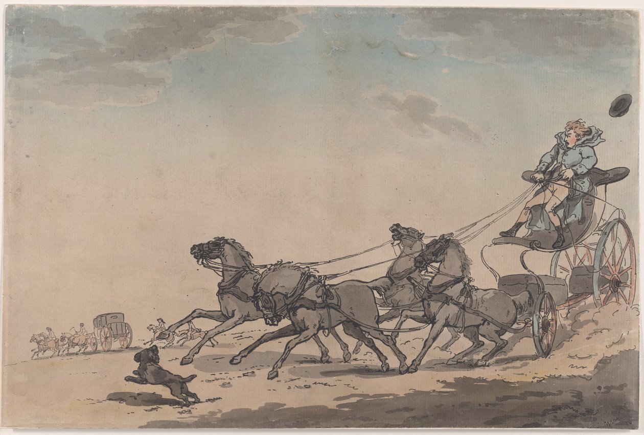 Dörtlü El veya Kaçak Araba, 1791-93., 1791-93. by Thomas Rowlandson