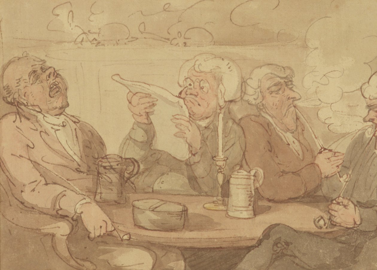 A Gentlemans Club (kağıt üzerine mürekkep ve wc) by Thomas Rowlandson