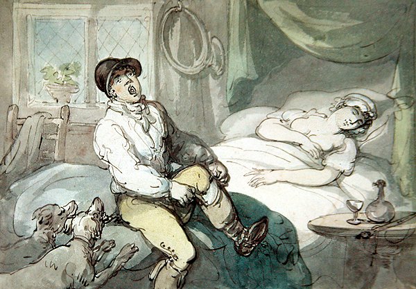 Yükselen bir Avcı (kağıt üzerine sulu boya) by Thomas Rowlandson