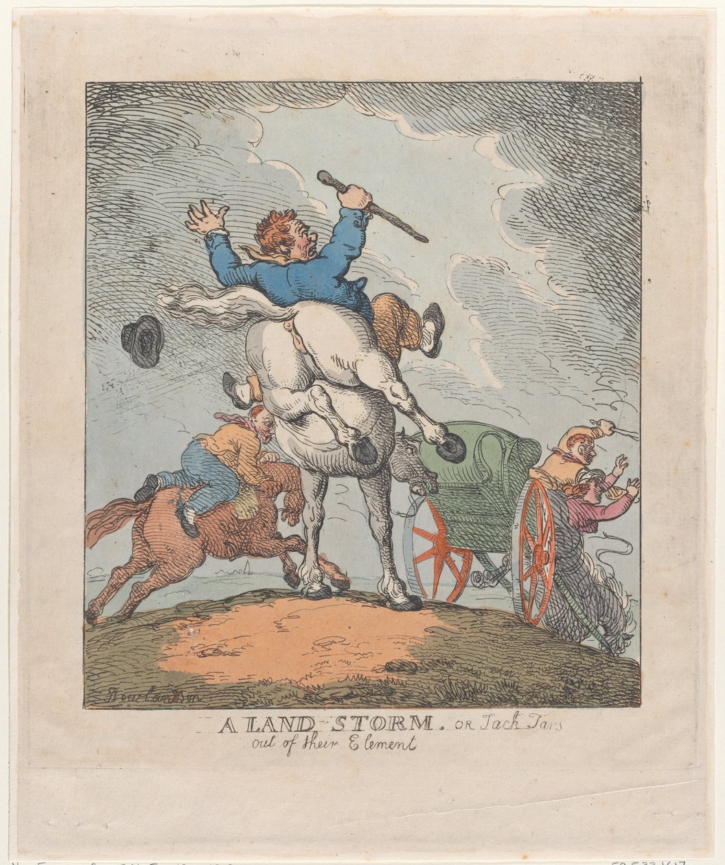 Bir Kara Fırtınası veya Elementlerinden Kurtulmuş Jack Tars, 1790-1815., 1790-1815. by Thomas Rowlandson