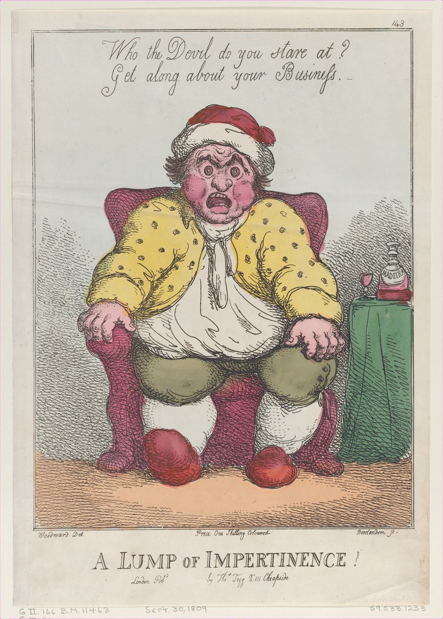 Bir Küstahlık Küspesi!, [30 Eylül 1809] yeniden basım., [30 Eylül 1809] yeniden basım. by Thomas Rowlandson