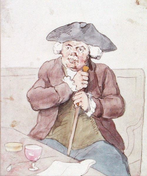 Tavernada Oturan Bir Adam (kalem, kahverengi mürekkep ve kağıt üzerine sulu boya) by Thomas Rowlandson