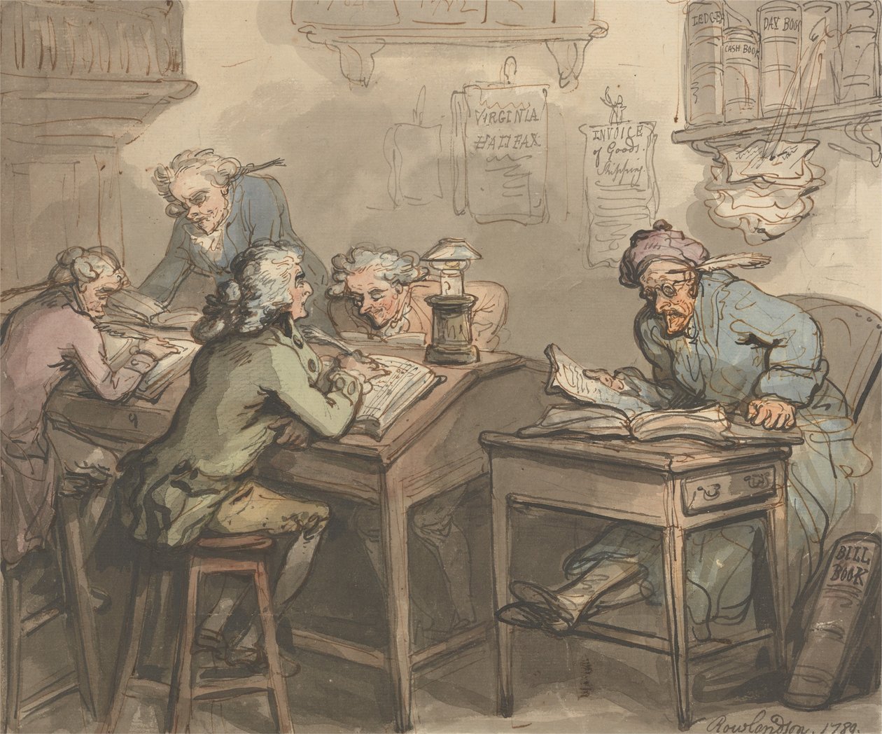 Bir Tüccar Ofisi by Thomas Rowlandson