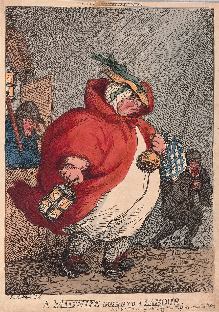 Bir Ebe Çalışmaya gidiyor, bar. 1811 (el renkli gravür) by Thomas Rowlandson