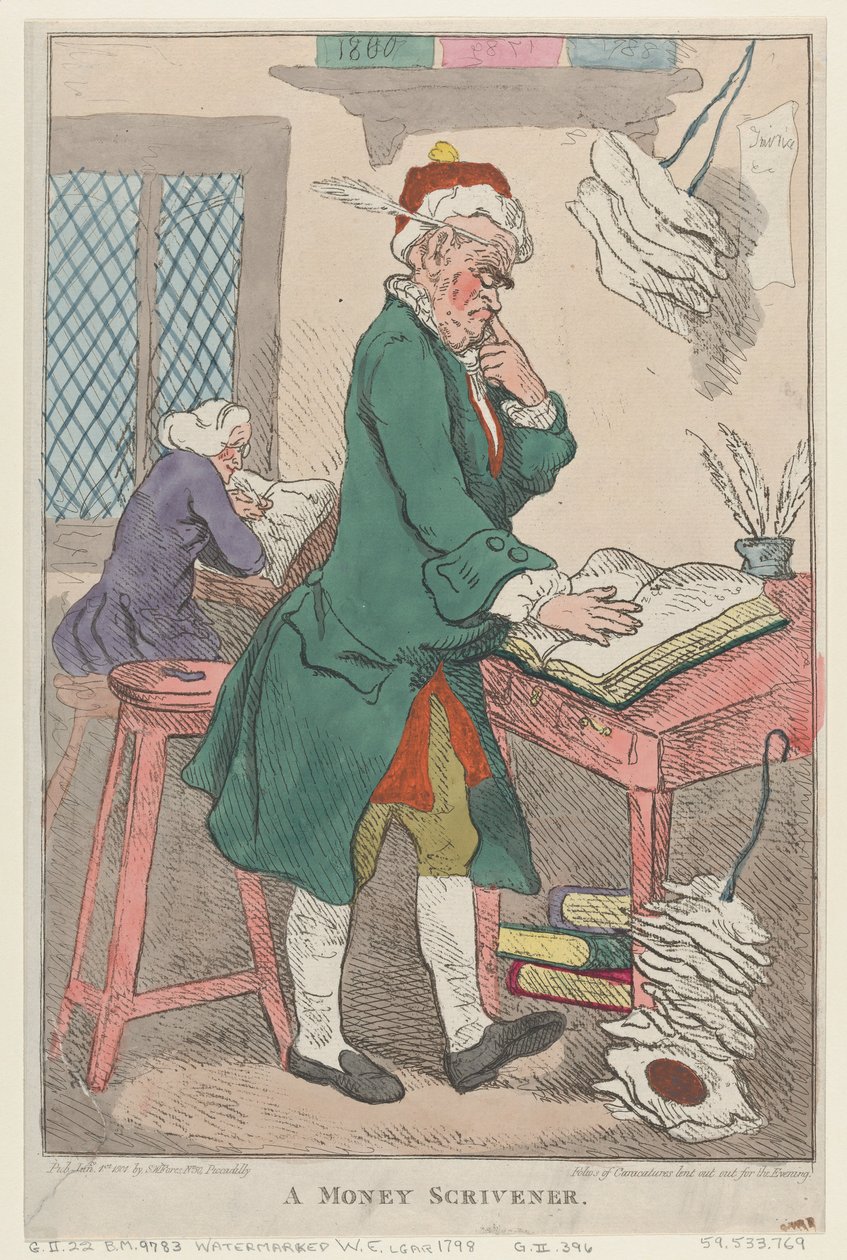 Bir Para Yazıcısı, 1 Ocak 1801., 1 Ocak 1801. by Thomas Rowlandson