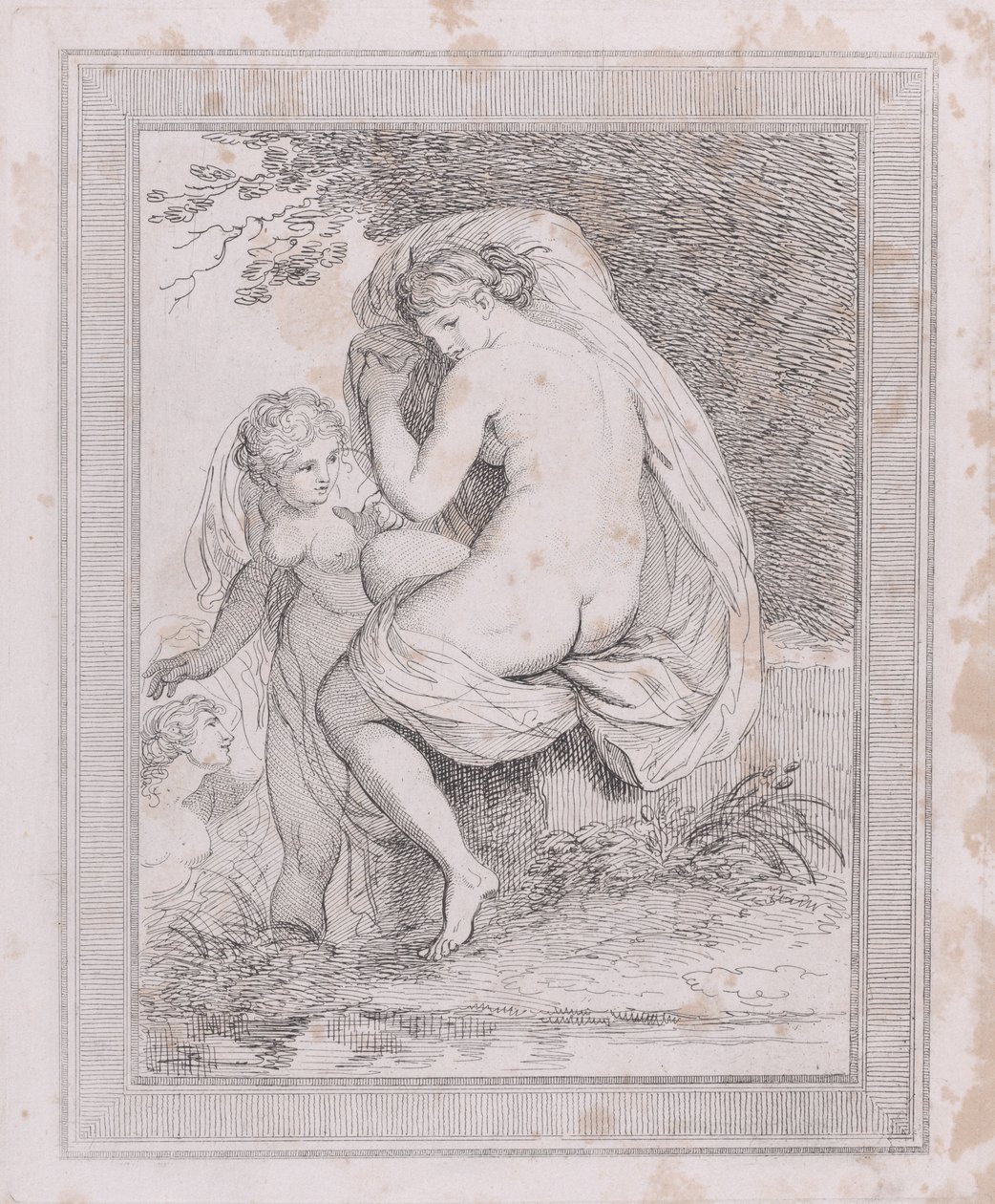 Kendi Kendini Kurutan Bir Peri, 1790-99., 1790-99. by Thomas Rowlandson