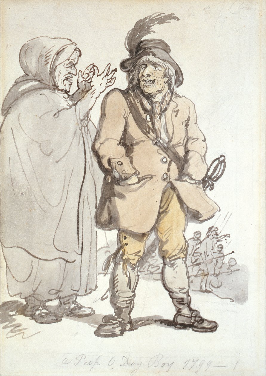 A Peep O Day Boy, 1799 (kağıt üzerine mürekkep ve wc) by Thomas Rowlandson