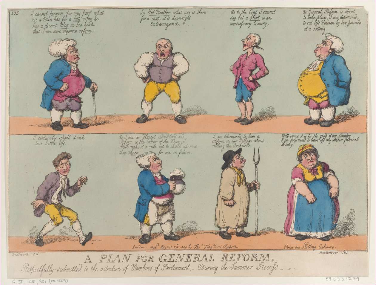 29 Ağustos 1809 tarihinde Üyelerin dikkatine saygıyla sunulan bir Genel Reform Planı. by Thomas Rowlandson