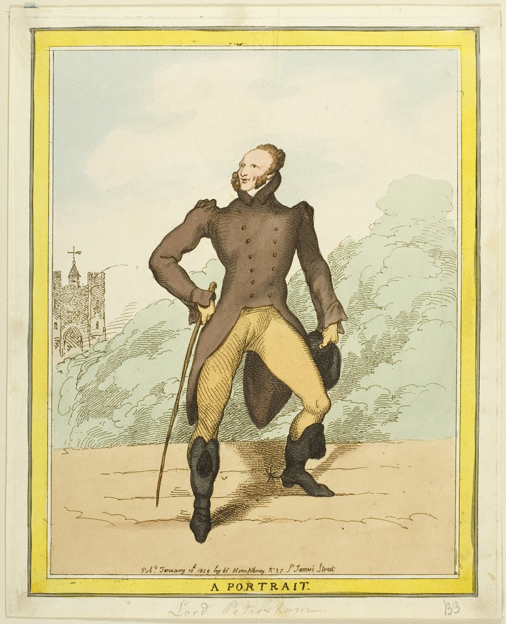 Bir Portre: Lord Petersham by Thomas Rowlandson