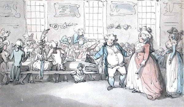 Halk Kahvaltısı (kalem, mürekkep ve kağıt üzerine sulu boya) by Thomas Rowlandson