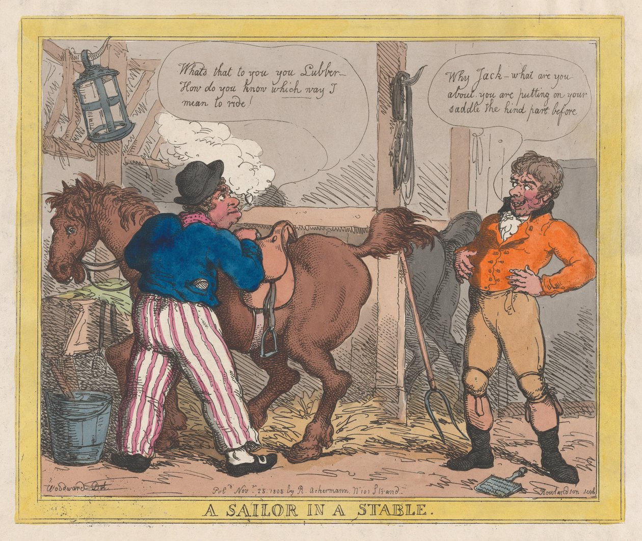 Ahırda Bir Denizci, 25 Kasım 1805., 25 Kasım 1805. by Thomas Rowlandson