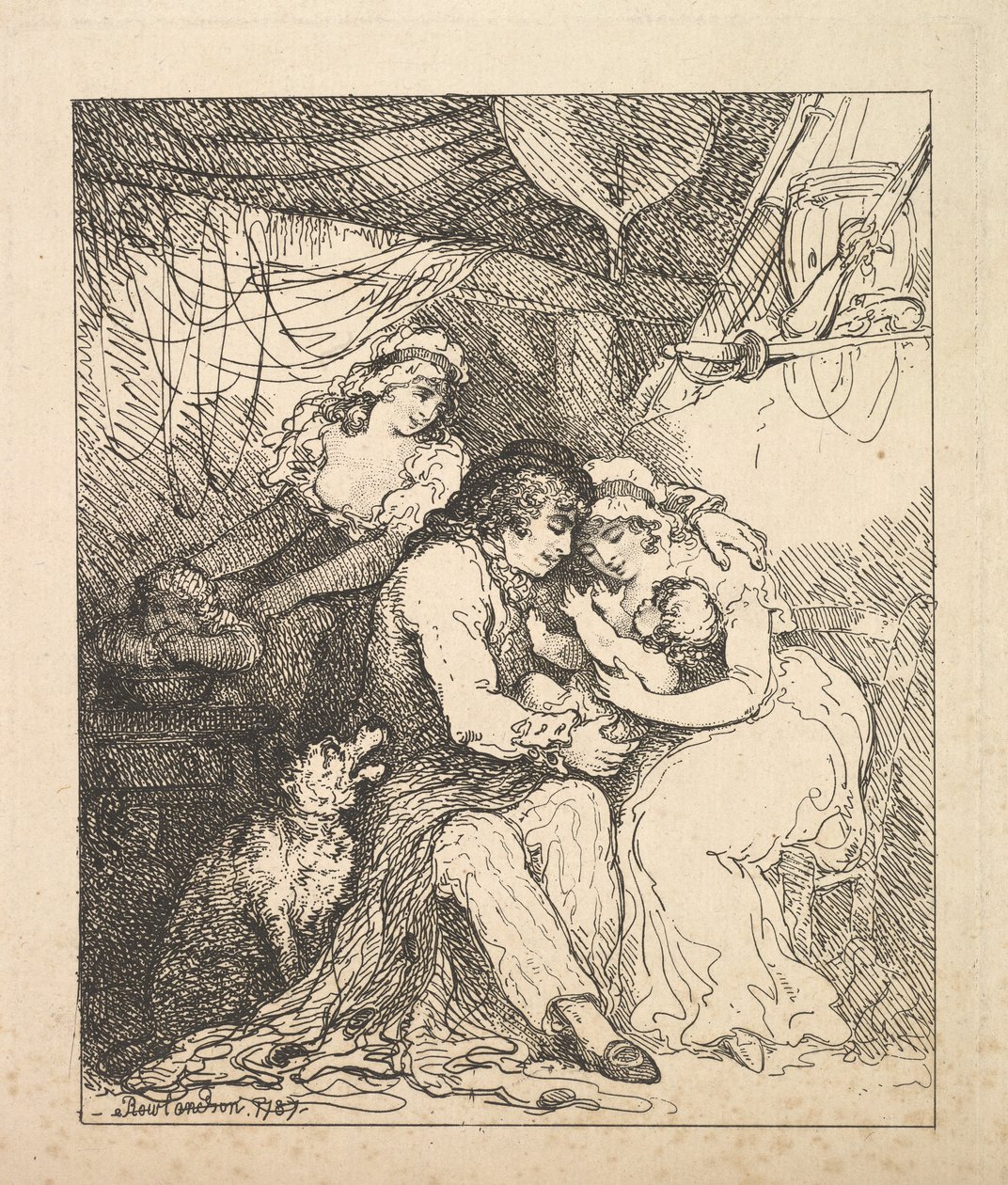 Bir Denizciler Ailesi, 1787. by Thomas Rowlandson