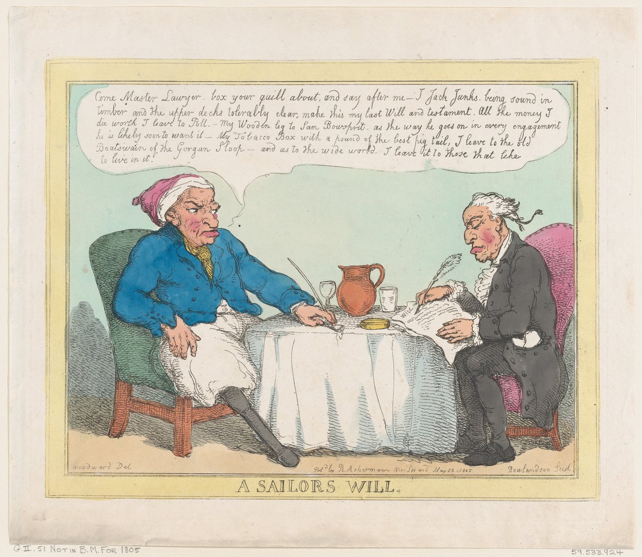 Bir Denizcinin Vasiyeti, 25 Mayıs 1805., 25 Mayıs 1805. by Thomas Rowlandson