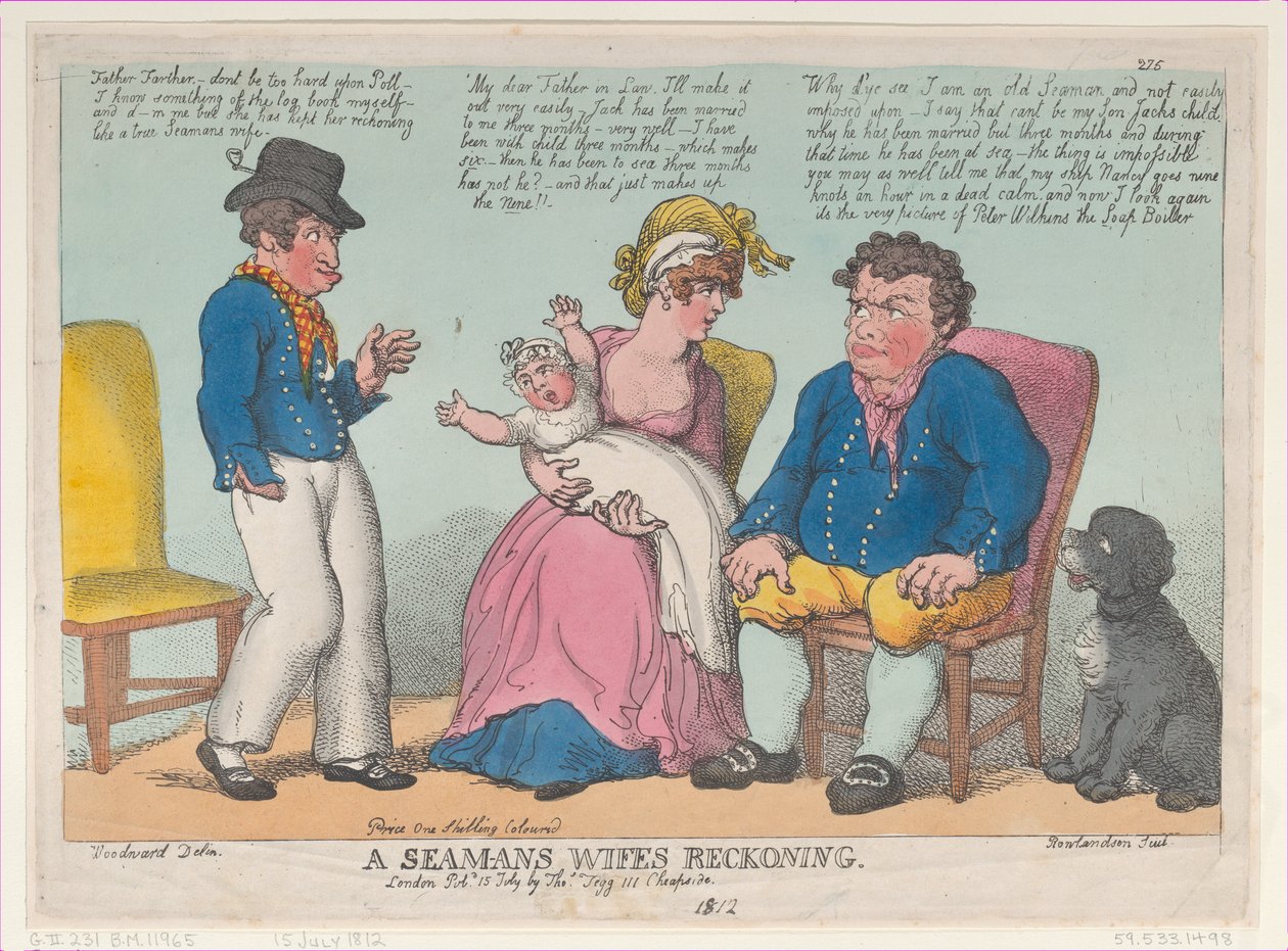 Bir Denizcinin Karısının Hesaplaşması, 15 Temmuz 1812., 15 Temmuz 1812. by Thomas Rowlandson