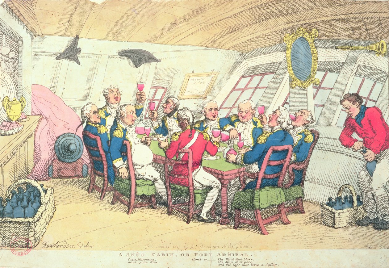 Snug Cabin veya Port Admiral (renkli gravür) by Thomas Rowlandson