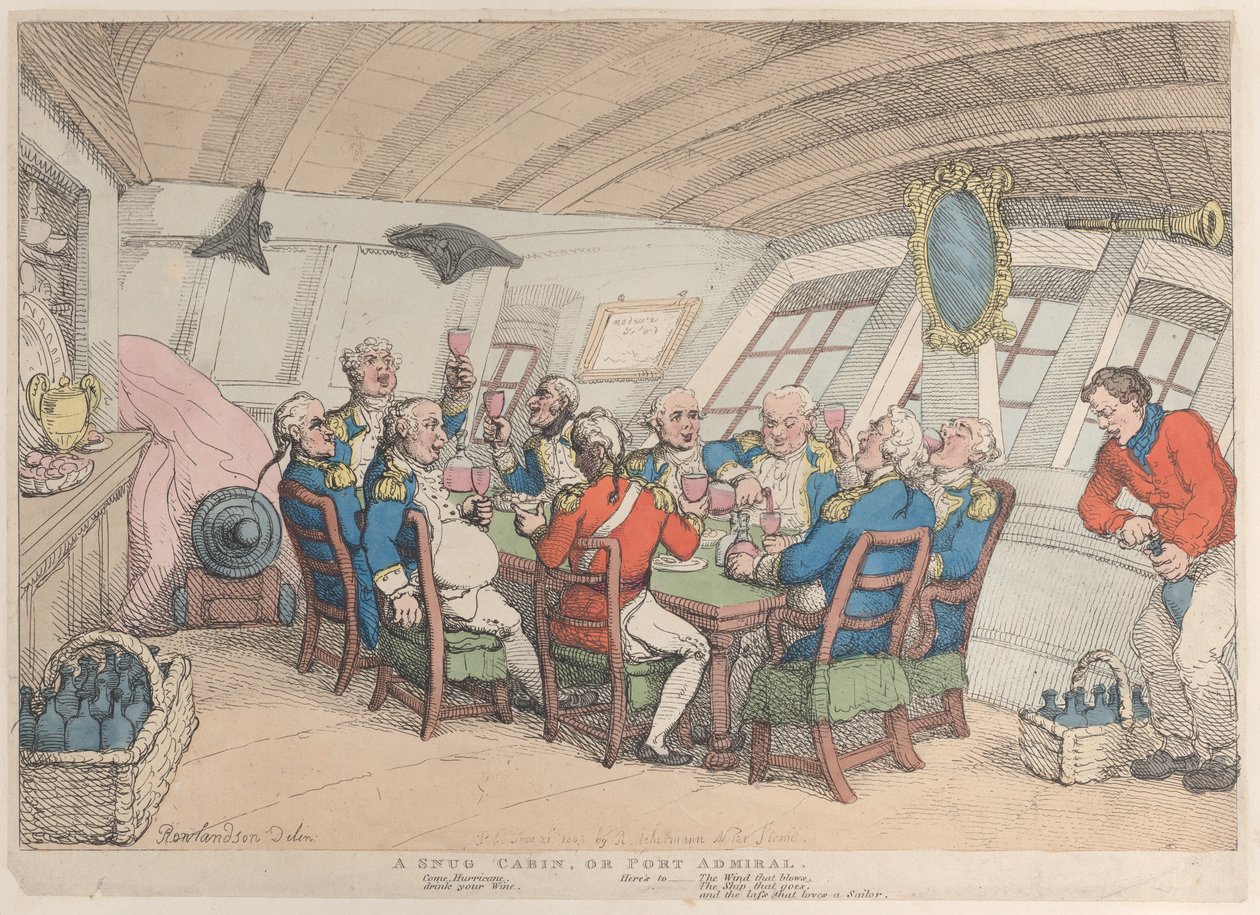 Bir Snug Cabin veya Port Amiral, 21 Haziran 1808., 21 Haziran 1808. by Thomas Rowlandson