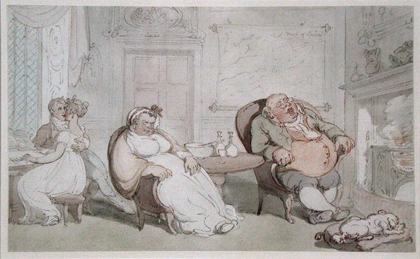 Çalıntı Öpücük (kağıt üzerine sulu boya) by Thomas Rowlandson