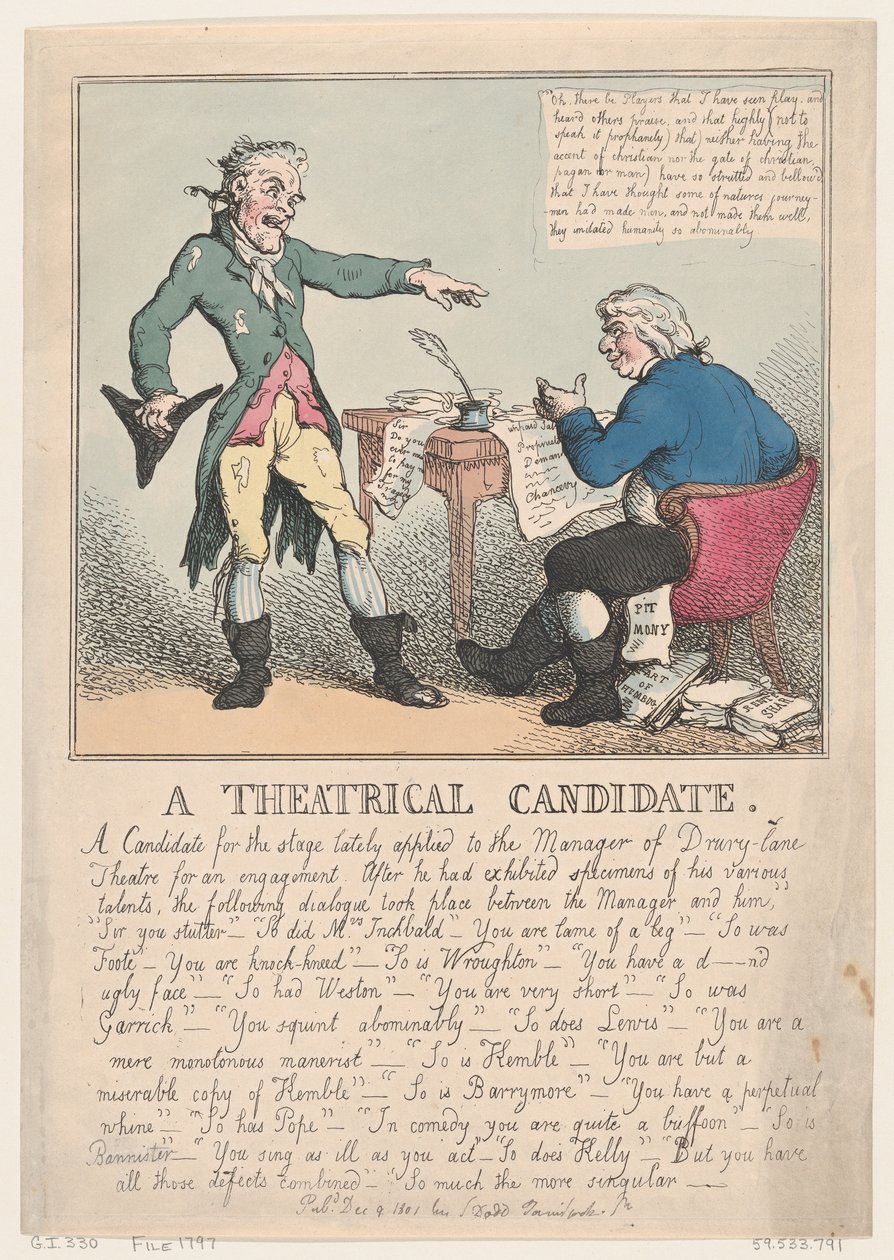 Tiyatro Adayı, 1797., 1797. by Thomas Rowlandson