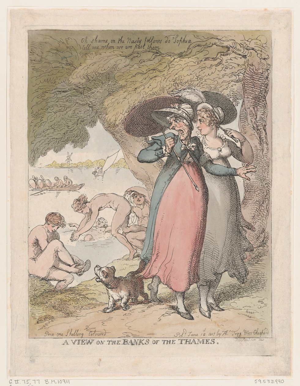 Thames Kıyılarından Bir Görünüm, 18 Haziran 1807., 18 Haziran 1807. by Thomas Rowlandson