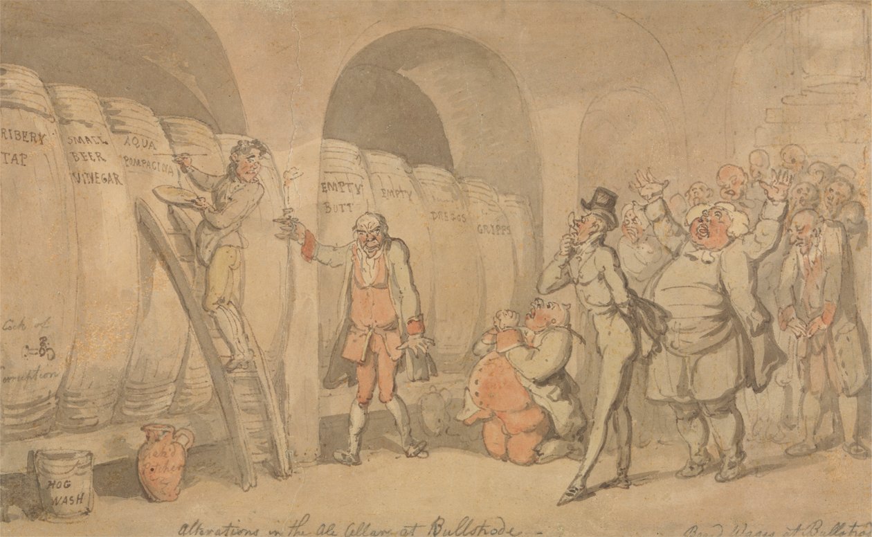 Bullstrode'daki Ale Mahzenindeki Değişiklikler by Thomas Rowlandson