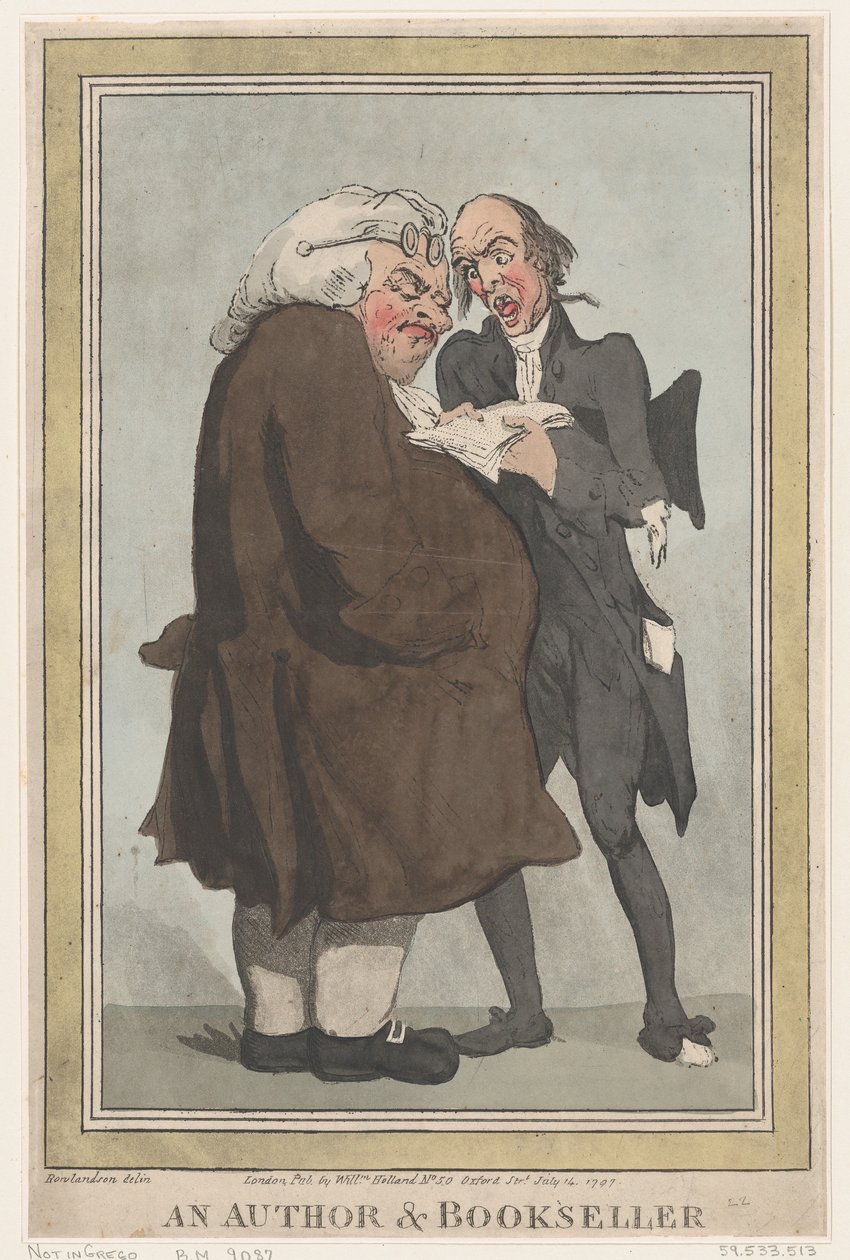 Bir Yazar ve Kitapçı, 14 Temmuz 1797., 14 Temmuz 1797. by Thomas Rowlandson