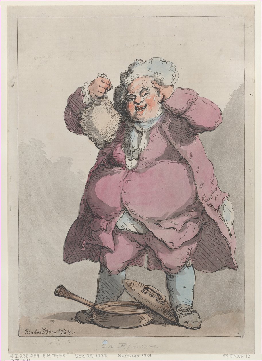 An Epicure, [29 Aralık 1788], 1801'de yeniden yayınlandı, [29 Aralık 1788], 1801'de yeniden yayınlandı. by Thomas Rowlandson