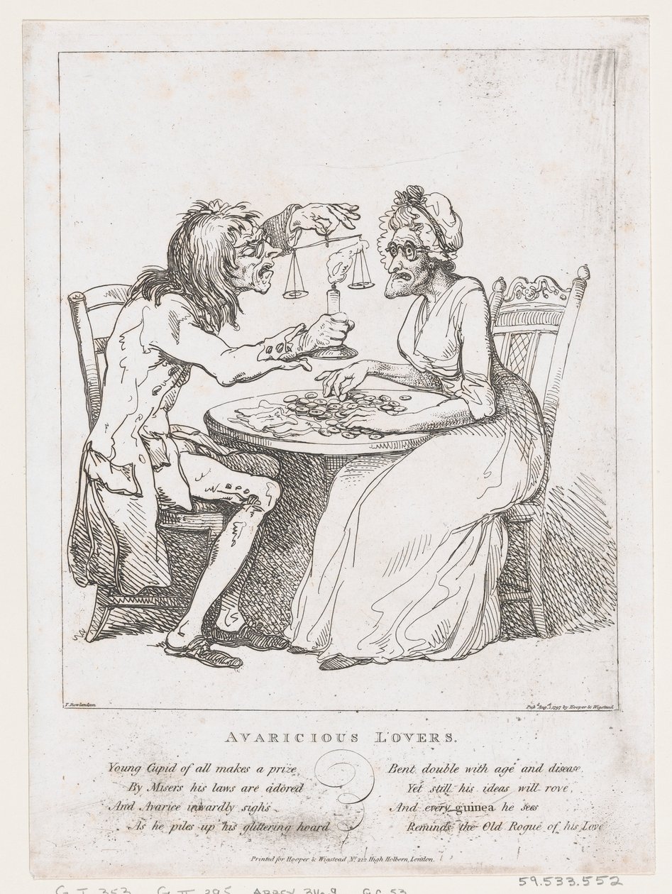 Avaricious Lovers, 1 Ağustos 1797., 1 Ağustos 1797. by Thomas Rowlandson