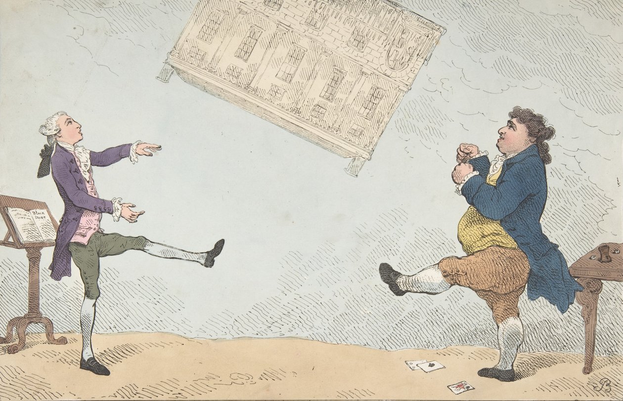 Billy Lackbeard ve Charley Blackbeard Futbolda oynarken, 7 Şubat 1784., 7 Şubat 1784. by Thomas Rowlandson