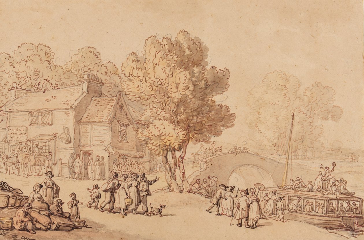 Vapura Biniş, c.1810 (kağıt üzerine kalem, mürekkep, fırça & wc) by Thomas Rowlandson