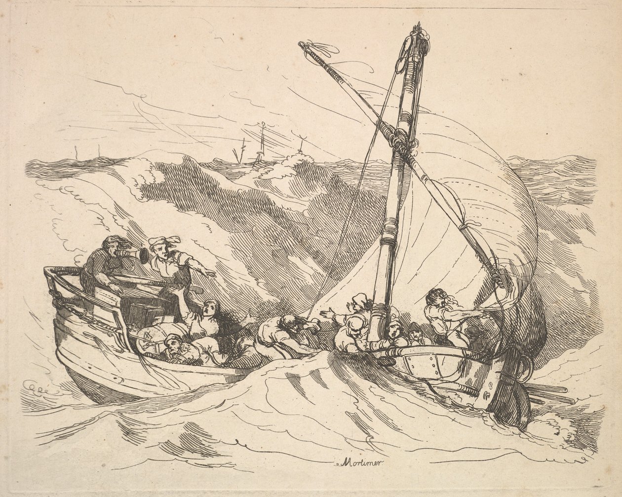 Denizde Fırtınada Tekne, 1784-88. by Thomas Rowlandson