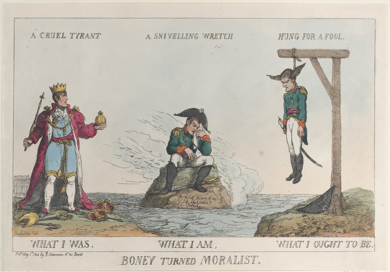 Boney Moralist Oldu, 1 Mayıs 1814., 1 Mayıs 1814. by Thomas Rowlandson