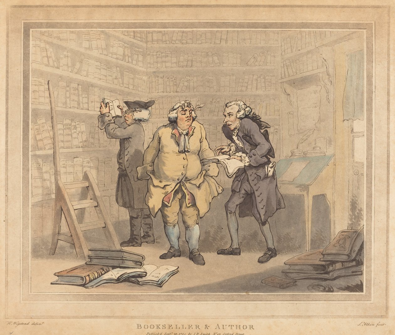 Kitapçı ve Yazar by Thomas Rowlandson