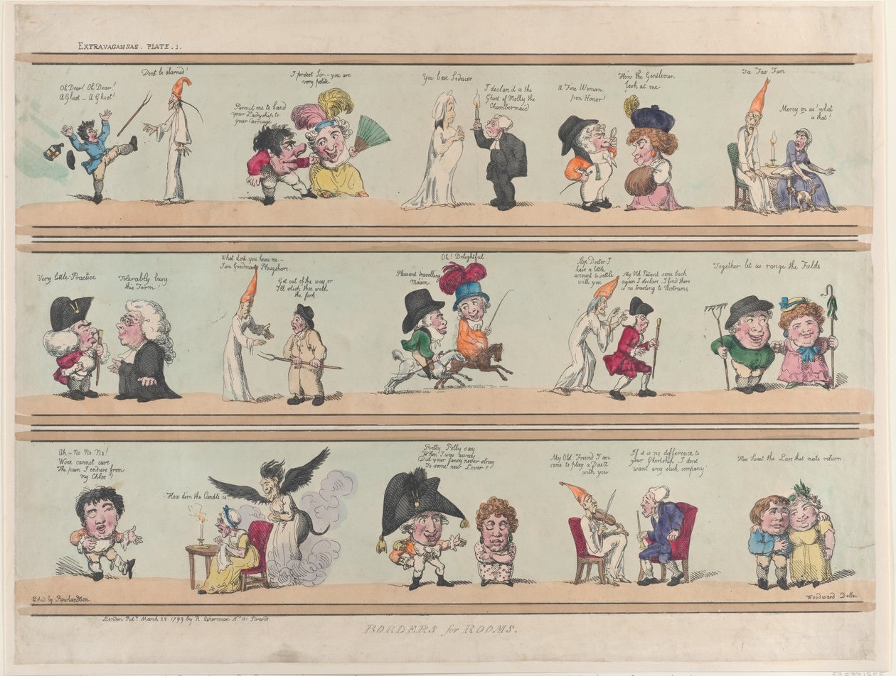 Oda Bordürleri, Extravaganzas Levhası 1, 28 Mart 1799., 28 Mart 1799. by Thomas Rowlandson