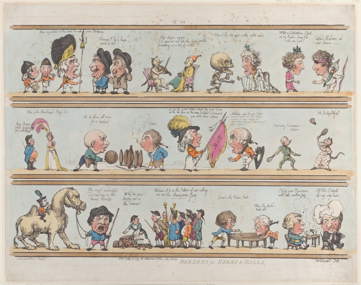 Odalar ve Salonlar için Kenarlıklar, Levha 10, 10 Temmuz 1799., 10 Temmuz 1799. by Thomas Rowlandson