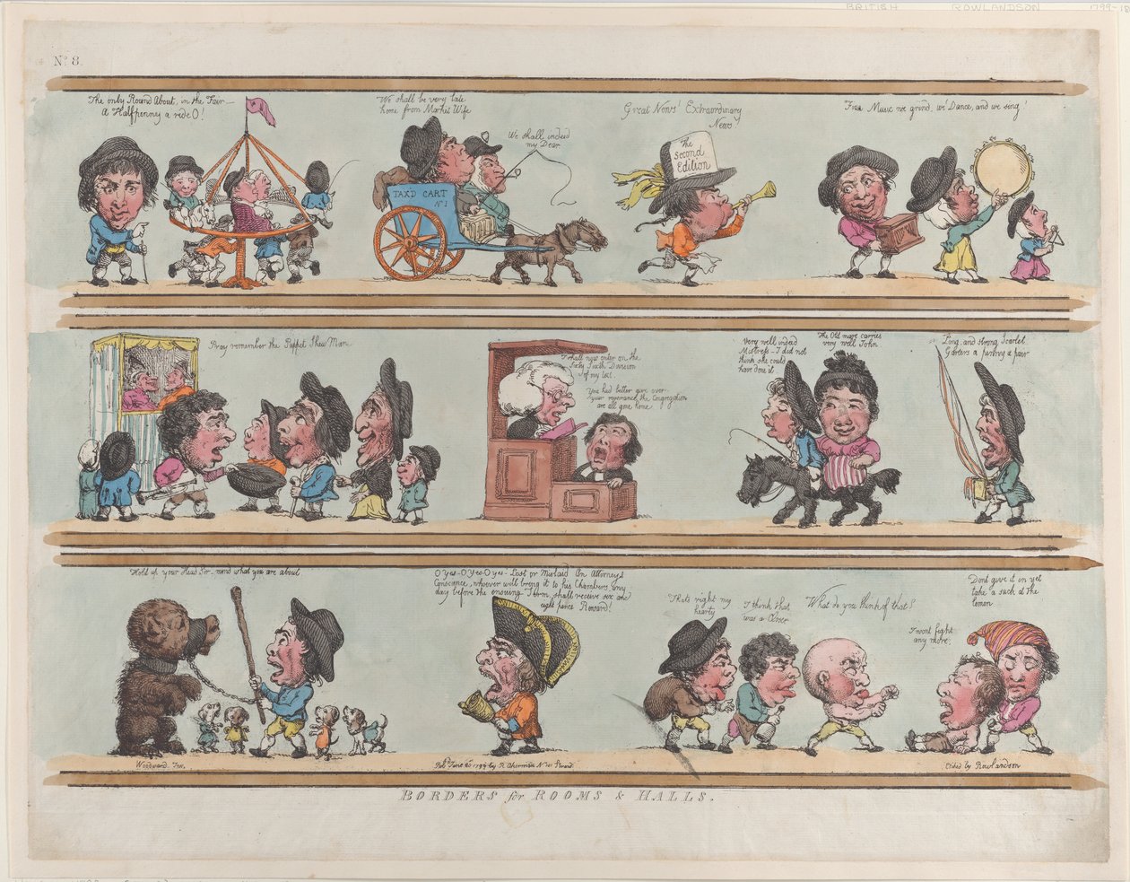 Odalar ve Salonlar için Kenarlıklar, Levha 8, 20 Haziran 1799., 20 Haziran 1799. by Thomas Rowlandson