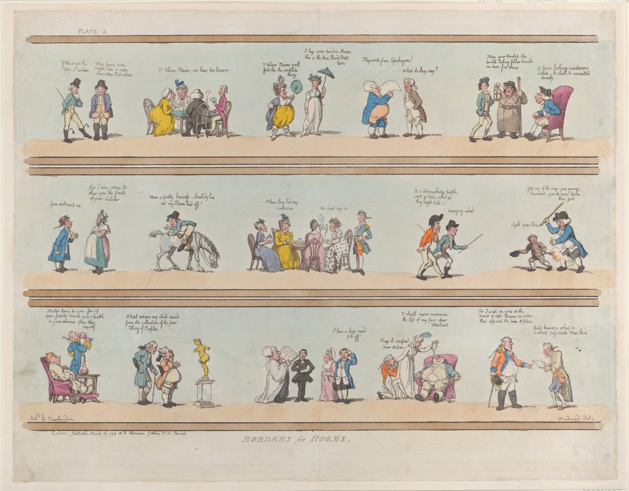 Odalar için Kenarlıklar, Levha 3, 30 Mart 1799., 30 Mart 1799. by Thomas Rowlandson