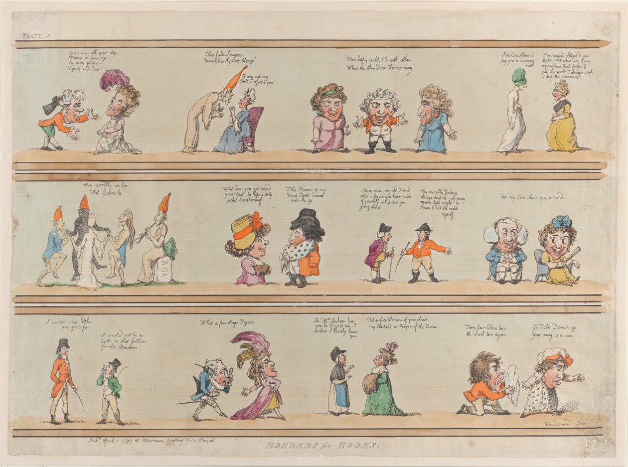 Oda Bordürleri, Levha 4, 1 Nisan 1799., 1 Nisan 1799. by Thomas Rowlandson