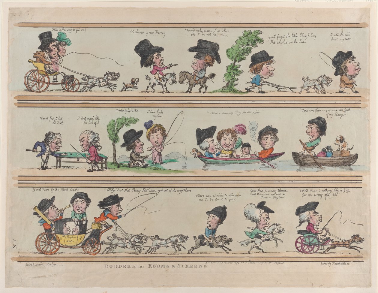 Odalar ve Perdeler için Kenarlıklar, Levha 7, 10 Mayıs 1799., 10 Mayıs 1799. by Thomas Rowlandson