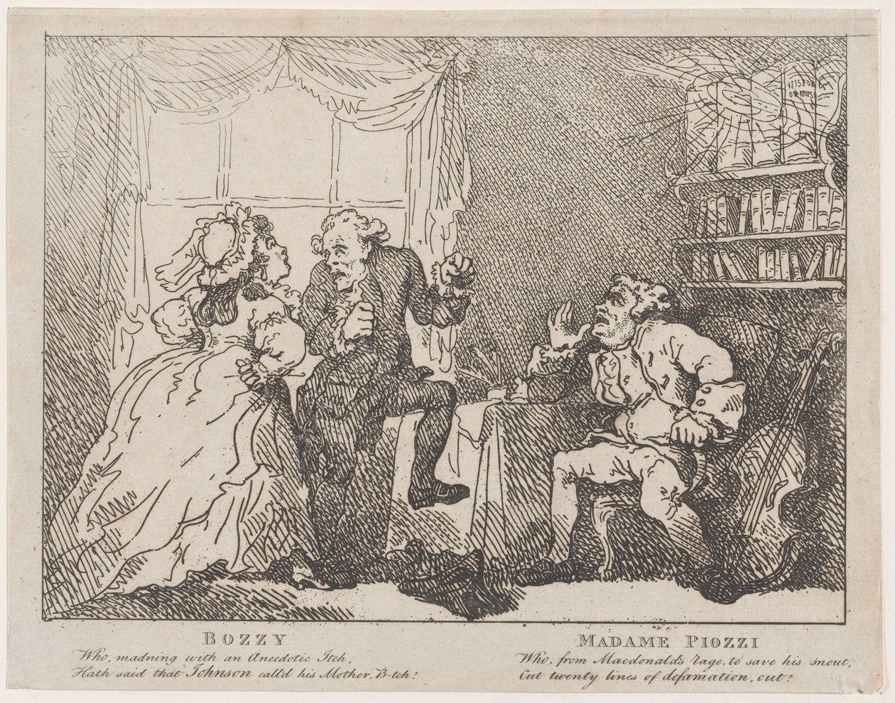 Bozzy ve Madame Piozzi Frontispiece, Bozzy ve Piozzi, Peter Pindar, 1780-86., 1780-86. by Thomas Rowlandson