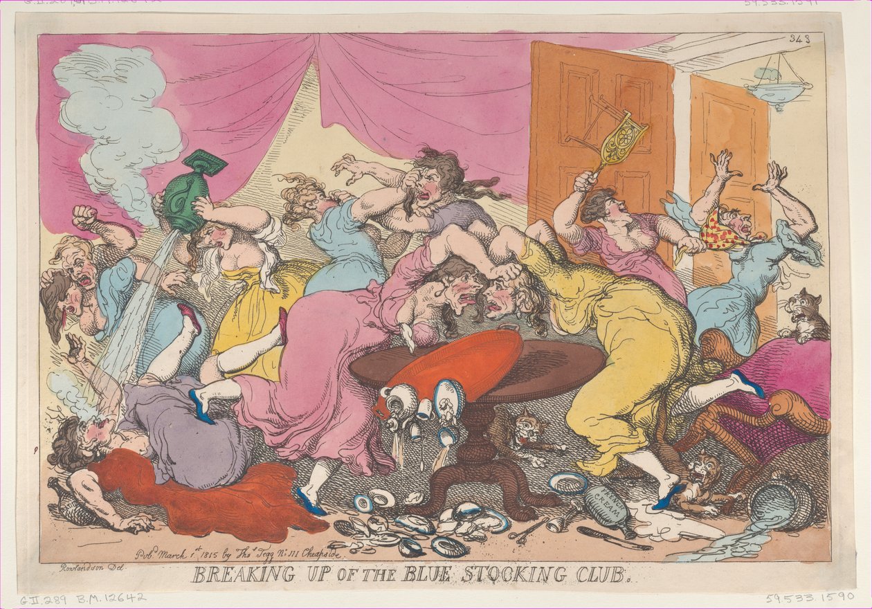 Mavi Çorap Kulübünün Dağılması, 1 Mart 1815., 1 Mart 1815. by Thomas Rowlandson