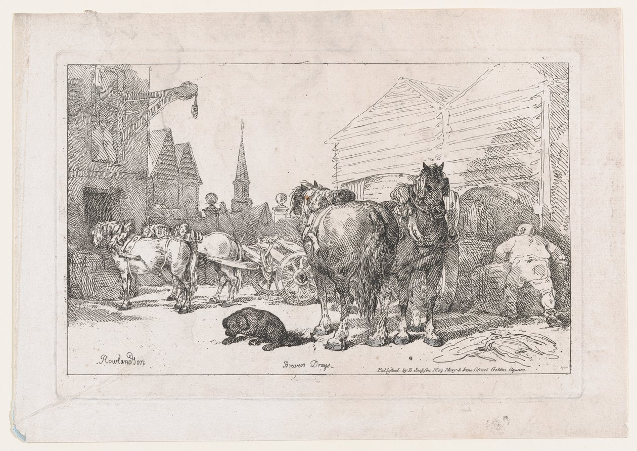 Bira Drays, Yeni Bir Atlar ve Arabalar Kitabından, 1784., 1784. by Thomas Rowlandson